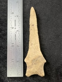 4 & 1/2" Drill Indian Artifact Arrowhead