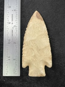 3 & 7/8" Hardin Indian Artifact Arrowhead