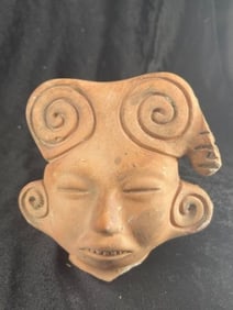 Pre-Columbian Pottery Human Effigy Head Indian Artifact Arrowhead