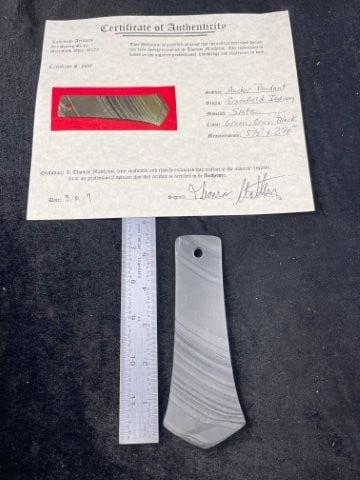 5 & 1/2" Anchor Pendant with Thomas Matthews COA from Greenfield Indiana Indian Artifact Arrowhead (1 of 6)