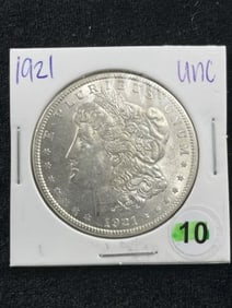 1921 UNC Morgan Silver Dollar Coin