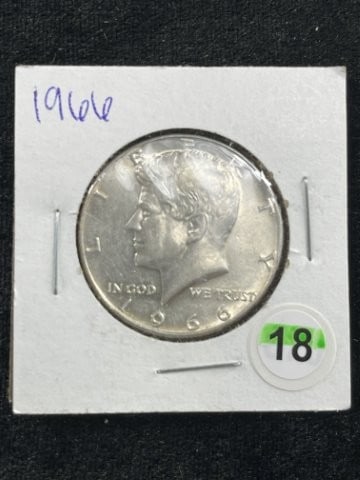 1966 Kennedy Half Dollar Coin (1 of 2)