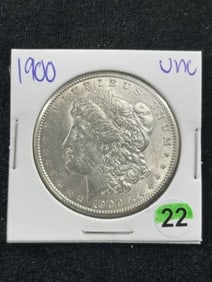 1900 UNC Morgan Silver Dollar Coin