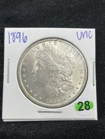 1896 UNC Morgan Silver Dollar Coin