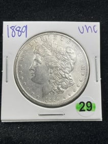 1889 UNC Morgan Silver Dollar Coin