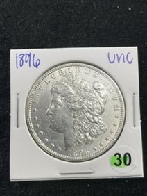 1896 UNC Morgan Silver Dollar Coin