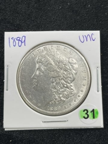 1889 UNC Morgan Silver Dollar Coin (1 of 2)