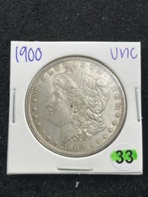1900 UNC Morgan Silver Dollar Coin