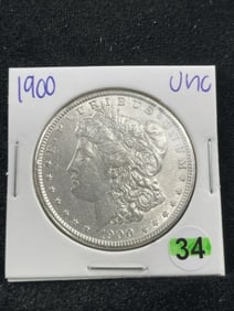 1900 UNC Morgan Silver Dollar Coin