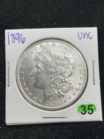 1896 UNC Morgan Silver Dollar Coin