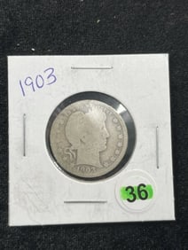 1903 Barber Quarter Coin