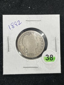 1892 Barber Quarter Coin