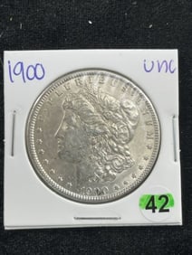 1900 UNC Morgan Silver Dollar Coin