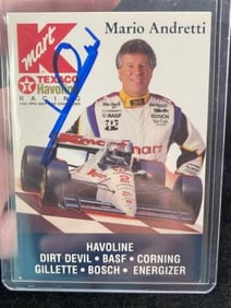 Mario Andretti Hand Signed Authentic Racing Card