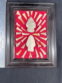 Frame of exceptional Arrowheads from the life-time collection of Michael Knabe frame IS included