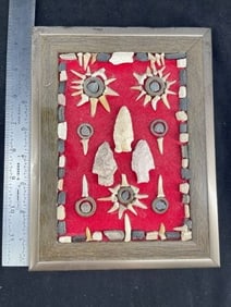 Frame of exceptional Arrowheads from the life-time collection of Michael Knabe frame IS included