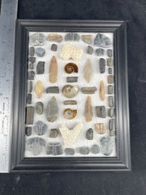 Frame of exceptional Arrowheads from the life-time collection of Michael Knabe frame IS included