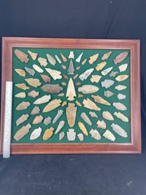 Frame of exceptional Arrowheads from the life-time collection of Michael Knabe frame IS included