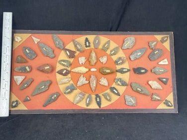 Frame of exceptional Arrowheads from the life-time collection of Michael Knabe frame IS included