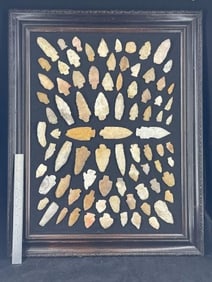 Frame of exceptional Arrowheads from the life-time collection of Michael Knabe frame IS included