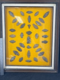 Frame of exceptional Arrowheads from the life-time collection of Michael Knabe frame IS included