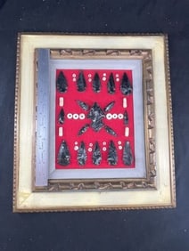 Frame of exceptional Arrowheads from the life-time collection of Michael Knabe frame IS included