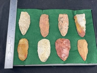 Frame of exceptional Arrowheads from the life-time collection of Michael Knabe frame IS included