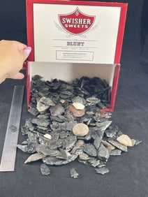 Group of Arrowheads with Cigar Box
