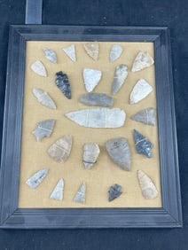 Frame of exceptional Arrowheads from the life-time collection of Michael Knabe frame IS included