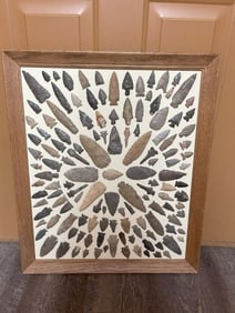 Frame of exceptional Arrowheads from the life-time collection of Michael Knabe frame IS included