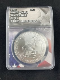 2021 MS70 Type II Silver Eagle Coin