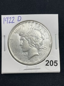 1922 D Peace Silver Dollar Coin