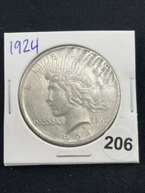 1924 Peace Silver Dollar Coin
