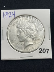 1924 Peace Silver Dollar Coin