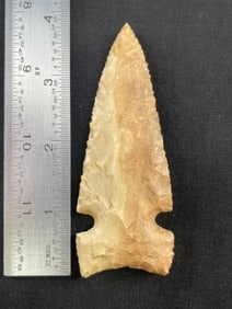 3 & 7/8" Graham Cave from Missouri Indian Artifact Arrowhead