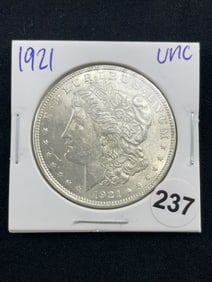 1921 UNC Morgan Silver Dollar Coin