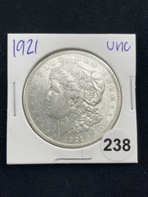 1921 UNC Morgan Silver Dollar Coin