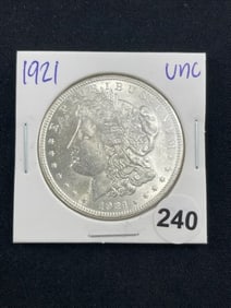 1921 UNC Morgan Silver Dollar Coin