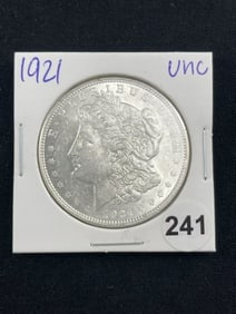 1921 UNC Morgan Silver Dollar Coin