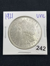 1921 UNC Morgan Silver Dollar Coin