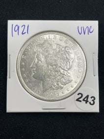 1921 UNC Morgan Silver Dollar Coin