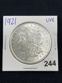 1921 UNC Morgan Silver Dollar Coin