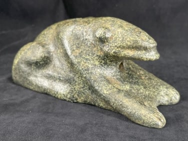 Large Frog Effigy Stone Pipe Indian Artifact Arrowhead