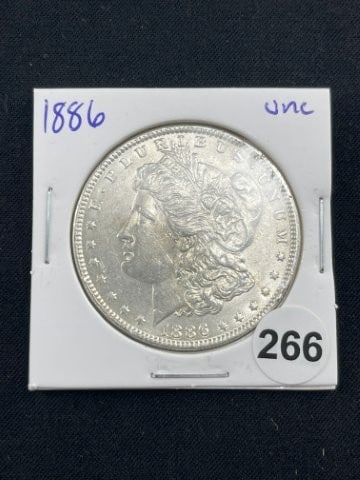 1886 UNC Morgan Silver Dollar Coin (1 of 2)