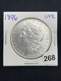 1896 UNC Morgan Silver Dollar Coin