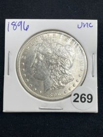 1896 UNC Morgan Silver Dollar Coin