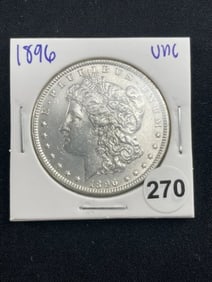 1896 UNC Morgan Silver Dollar Coin