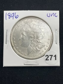 1896 UNC Morgan Silver Dollar Coin
