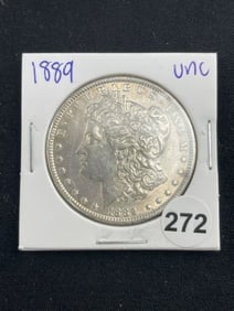 1889 UNC Morgan Silver Dollar Coin