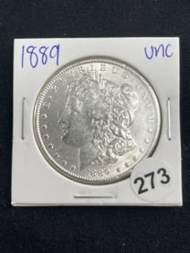 1889 UNC Morgan Silver Dollar Coin
